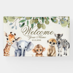 Banderoles Tropical Jungle Safari Animaux Green Feuilles Part