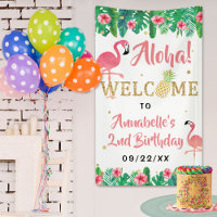 Tropical Summer Beach Luau Girls Birthday Welcome