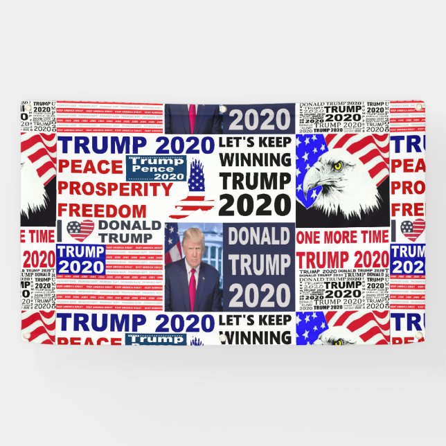 Banderoles Trump 2020 Medley populaire (Horizontal)