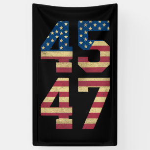 Banderoles Trump 2024 45 47 Drapeau Américain Vintage Rétro 4