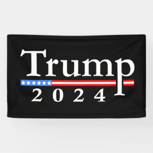 Banderoles Trump 2024 Classique Noir et Rouge
