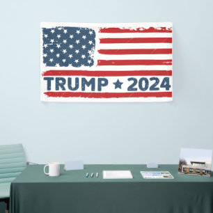 Banderoles Trump 2024 Drapeau Amérique