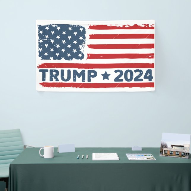Banderoles Trump 2024 Drapeau Amérique (Salon professionnel)