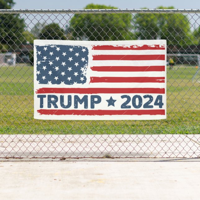 Banderoles Trump 2024 Drapeau Amérique (En situation)