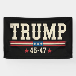 Banderoles Trump 45 47 Drapeau Américain USA Rétro Vintage
