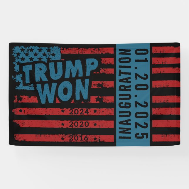 Banderoles Trump a gagné 2024 (Horizontal)
