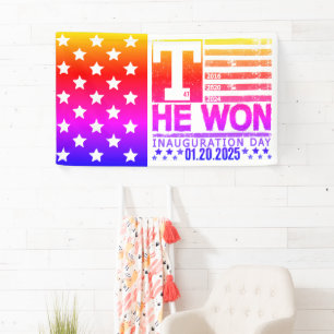 Banderoles Trump a gagné 2024 20 janvier 2025 Jour de l'inv