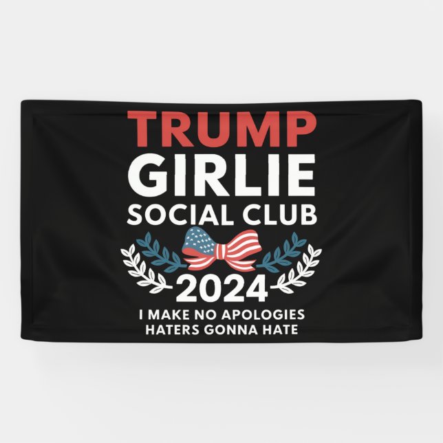 Banderoles Trump Girlie Coquette Social Club Bow Election (Horizontal)