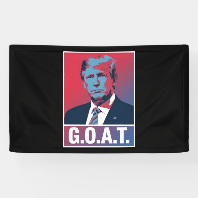 Banderoles Trump GOAT Election 2024 Vintage républicain (Horizontal)
