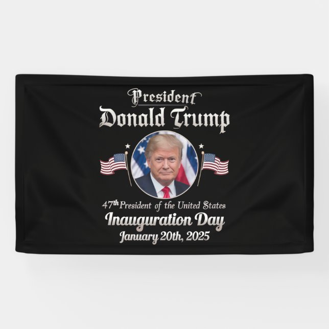 Banderoles Trump Inauguration Day 2025 47th USA President (Horizontal)