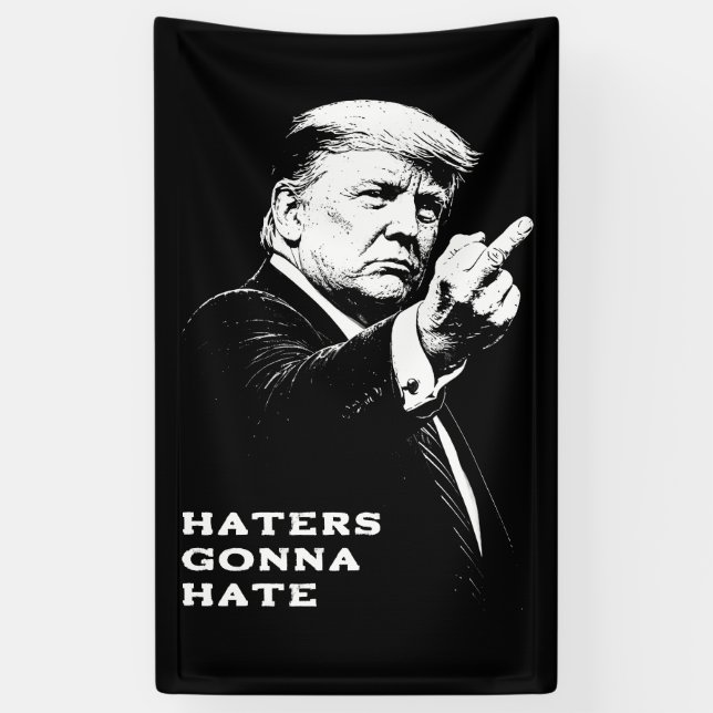 Banderoles Trump Middle Finger 2026 Meme Funny (Vertical)
