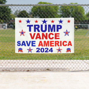Banderoles Trump Vance 2024 Sauvez l'Amérique