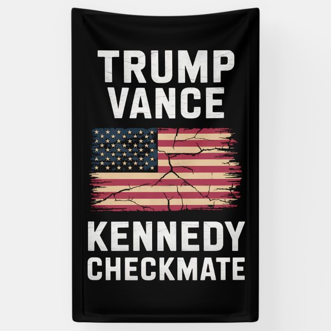 Banderoles Trump Vance 2024 Trump Vance Kennedy Checkmate (Vertical)