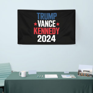 Banderoles Trump Vance Kennedy Président Élection 2024 