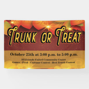 Banderoles Trunk or Treat automne récolte d'automne feuilles