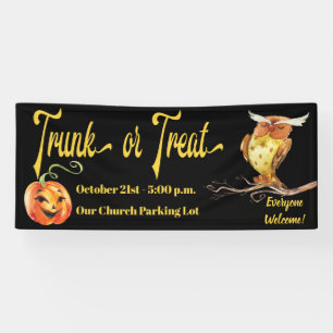 Banderoles Trunk or Treat Halloween Citrouille & Hibou