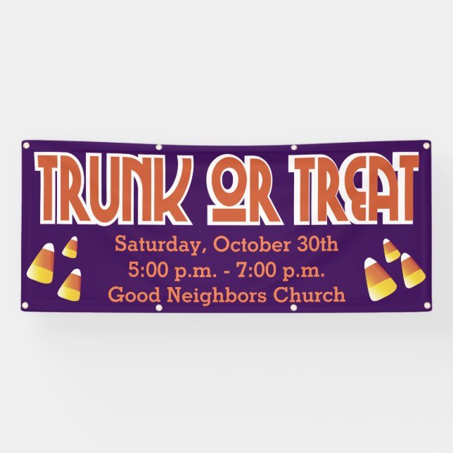 Banderoles Trunk Or Treat Maïs Sucré (Horizontal)