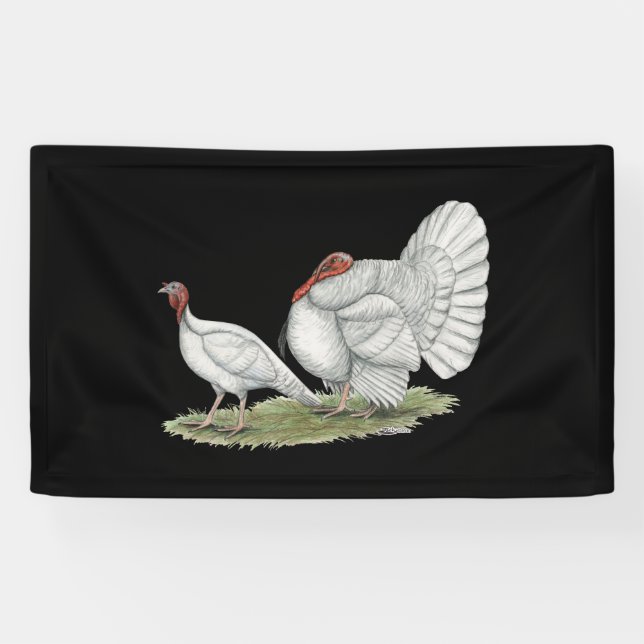Banderoles Turkeys White Holland (Horizontal)