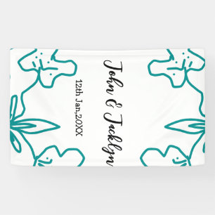 Banderoles Turquoise bleu couple marié date flstylish