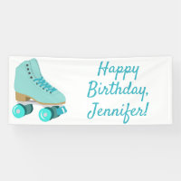 Turquoise Blue Retro Quad Roller Patinage Personna