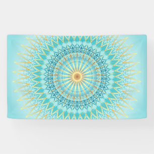 Banderoles Turquoise Gold Boho Mandala