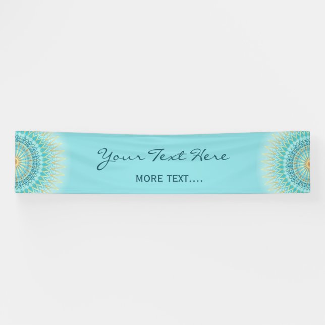 Banderoles Turquoise Gold Boho Mandala (Horizontal)