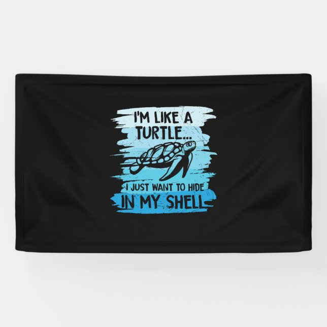 Banderoles Turtle Lover | Je Suis Comme Une Tortue (Horizontal)