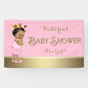 Banderoles Tutu de ballerine en or rose pour Baby Shower Perl