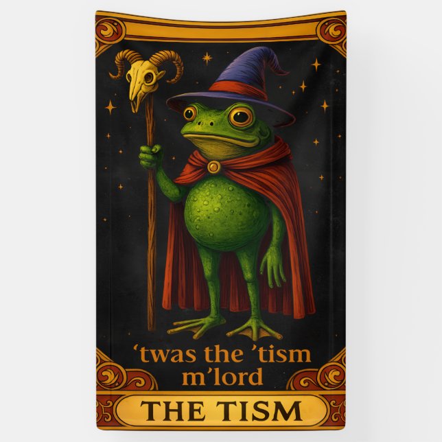 Banderoles T'was The 'Tism M'Lord Frog Meme Autism Awareness (Vertical)