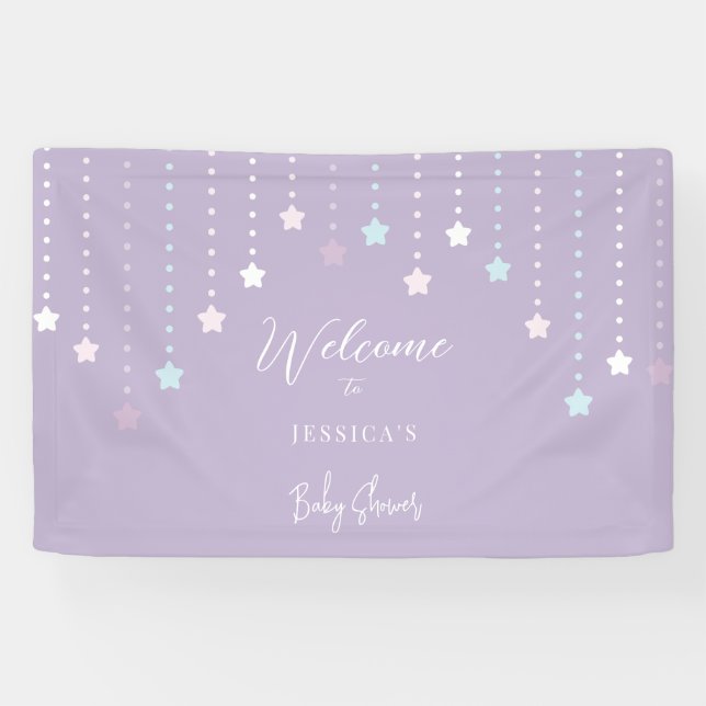 Banderoles Twinkle Twinkle Little Star Baby shower Bienvenue (Horizontal)