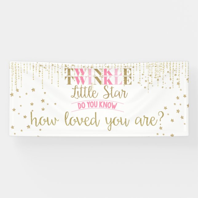Banderoles Twinkle Twinkle Little Star Savez-vous combien aim (Horizontal)