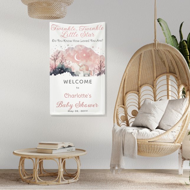 Banderoles Twinkle Twinkle Little Star Unicorn Baby shower (Créateur téléchargé)