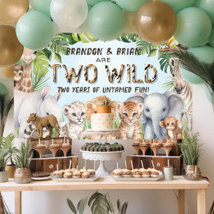 Banderoles Twins Blue Two Wild Boy cadre de 2e anniversaire