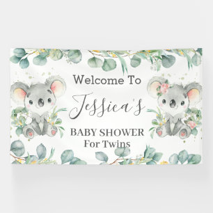 Banderoles Twins Koala Eucalyptus Verdure Bienvenue en toile