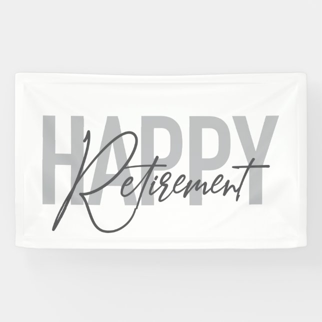 Banderoles Typographie moderne, simple, cool Happy Retirement (Horizontal)