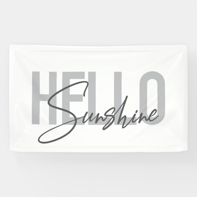 Banderoles Typographie moderne, simple et cool Bonjour Sunshi (Horizontal)