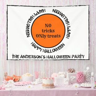 Banderoles Typographie orange et noire Halloween moderne heur