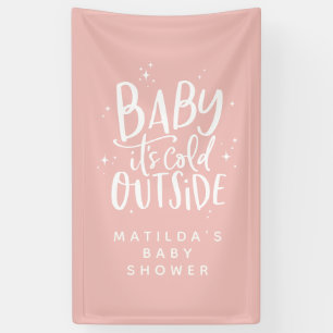 Banderoles Typographie simple moderne baby shower d'hiver