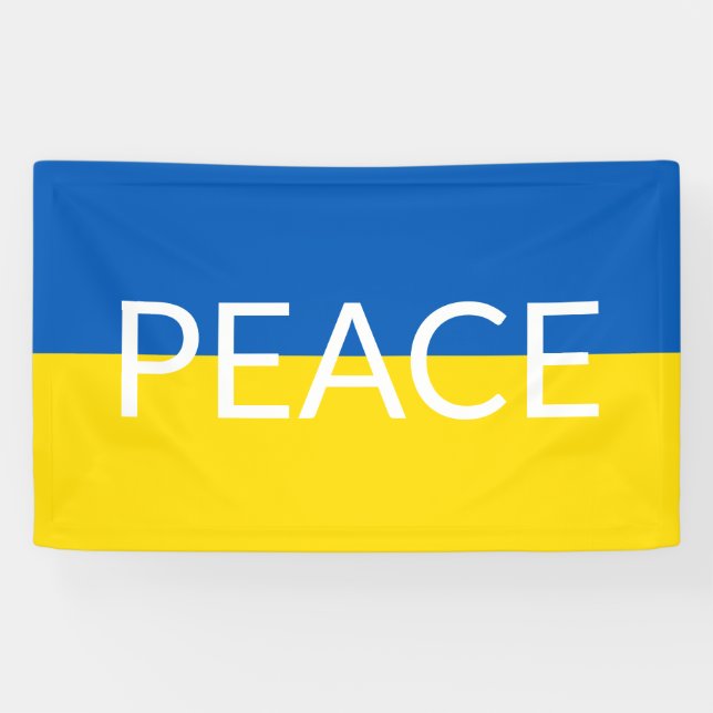 Banderoles Ukraine bleu paix jaune drapeau de texte personnal (Horizontal)