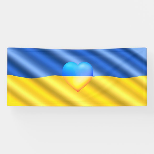 Banderoles Ukraine - Soutien - Liberté Paix - drapeau ukraini (Horizontal)