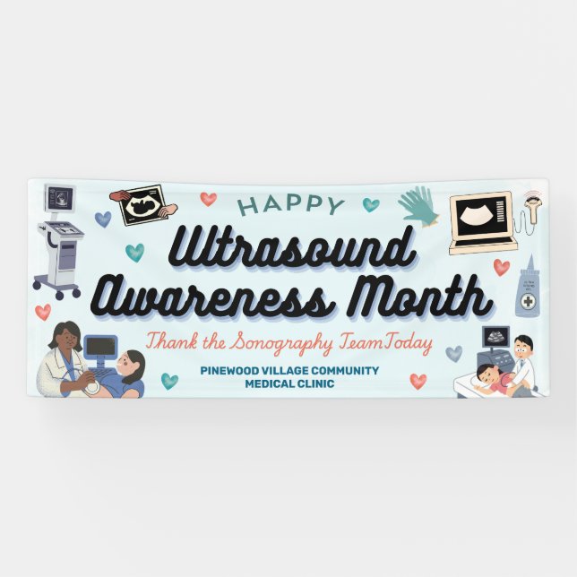 Banderoles Ultrasound Awareness Month Banner (Horizontal)