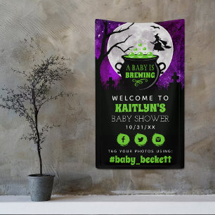 Banderoles Un Bébé brasse Baby shower Halloween Bienvenue