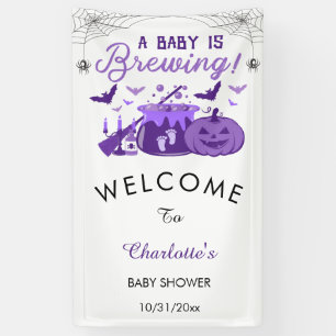 Banderoles Un Bébé brasse du Baby shower d'Halloween violet