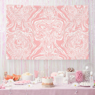 Banderoles un design abstrait rose et blanc sur un fond blanc