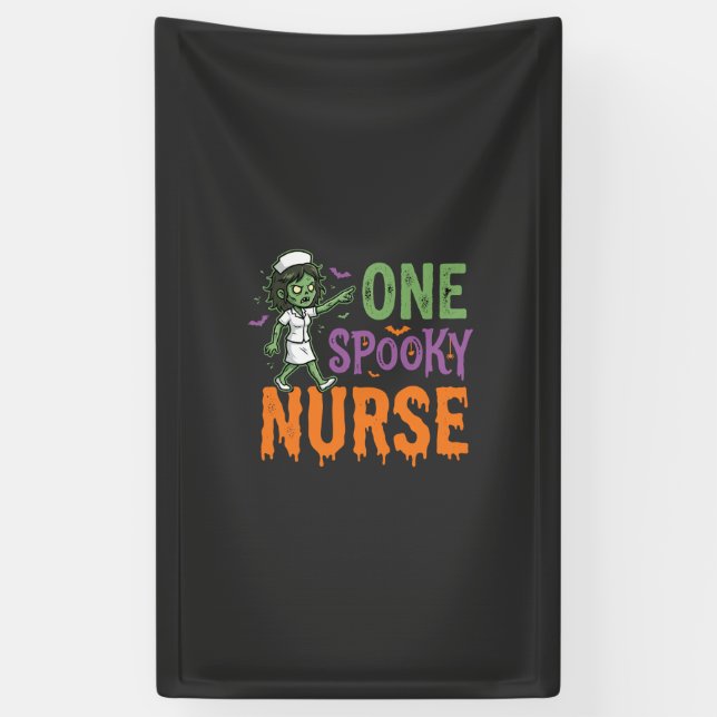 Banderoles Un design d'Halloween d'infirmière effrayante (2)_ (Vertical)