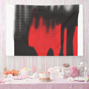 Banderoles Un design graphique rouge avec un habillage géomét