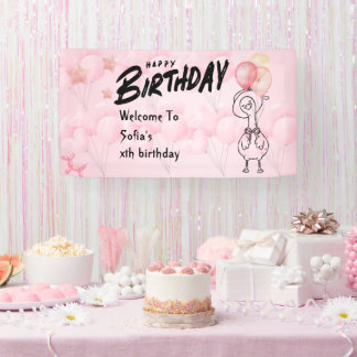 Banderoles Un Dîner d'Anniversaire Personnalisé "Une Oie Idio