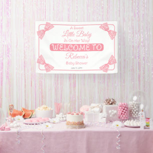 Banderoles Un doux petit bébé rose vaches Baby shower fille