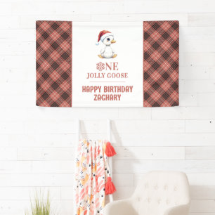 Banderoles Un joyeux oie personnalisé pour un premier anniver