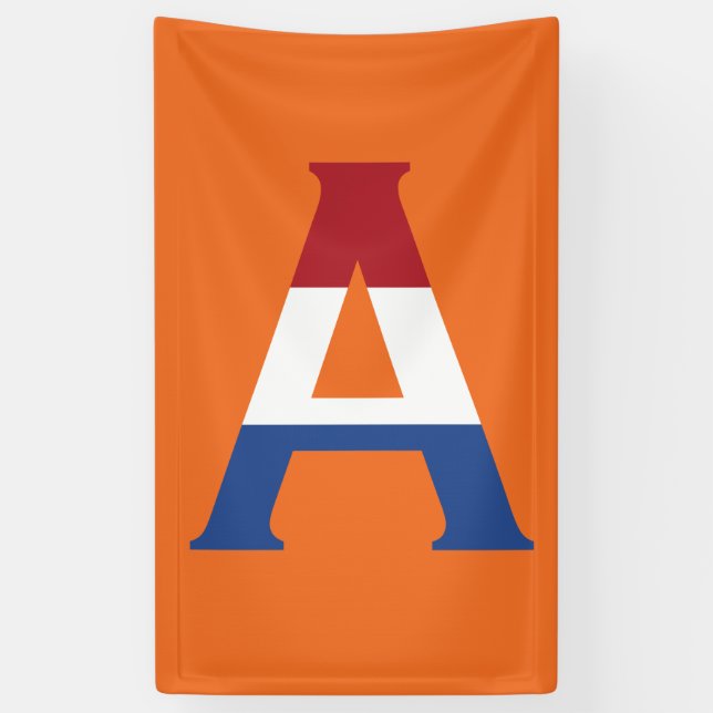 Banderoles Un monogramme superposé sur le drapeau NLD sur ou  (Vertical)